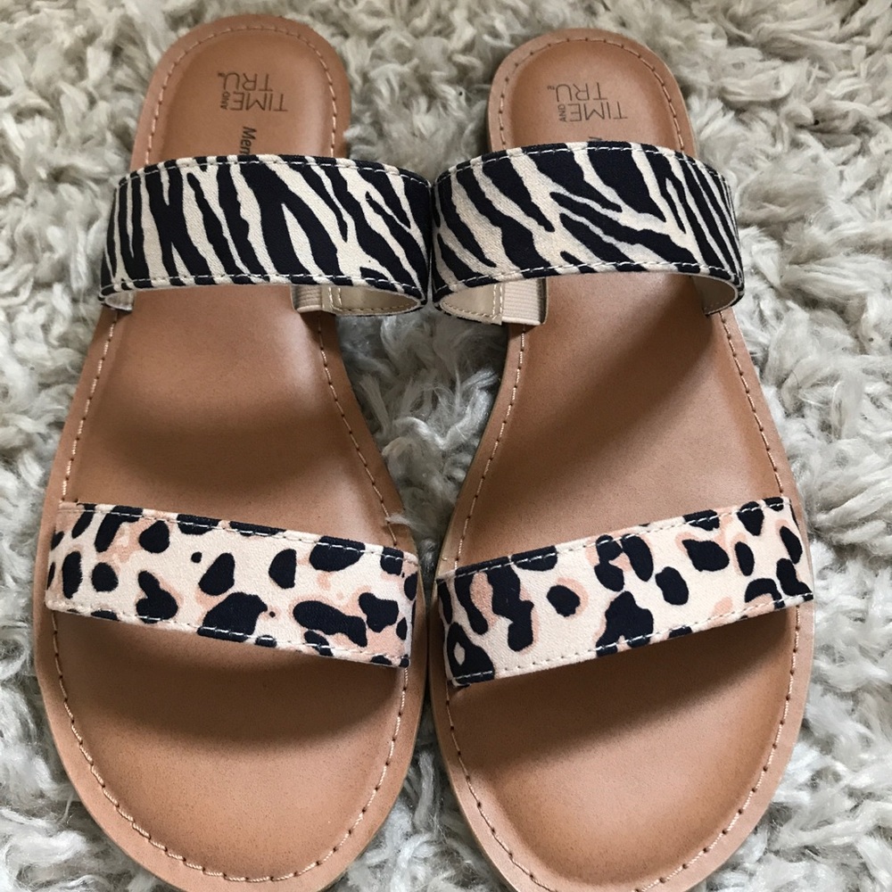 Animal print sandals